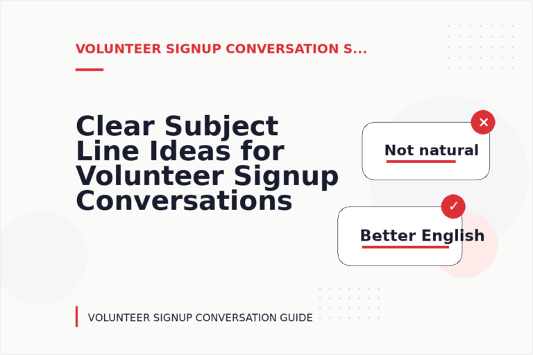 Clear Subject Line Ideas for Volunteer Signup Conversations