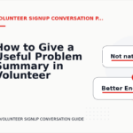 How to Give a Useful Problem Summary in Volunteer Signup Conversation English